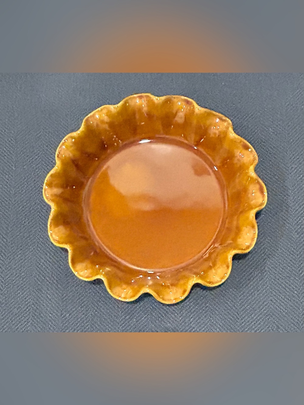 Emile Henry France 10" Artisan Deep Ruffled Pie Dish Caramel William Sonoma 6187